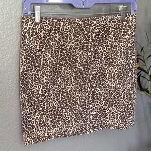 Free People Brown Leopard Mini Skirt
